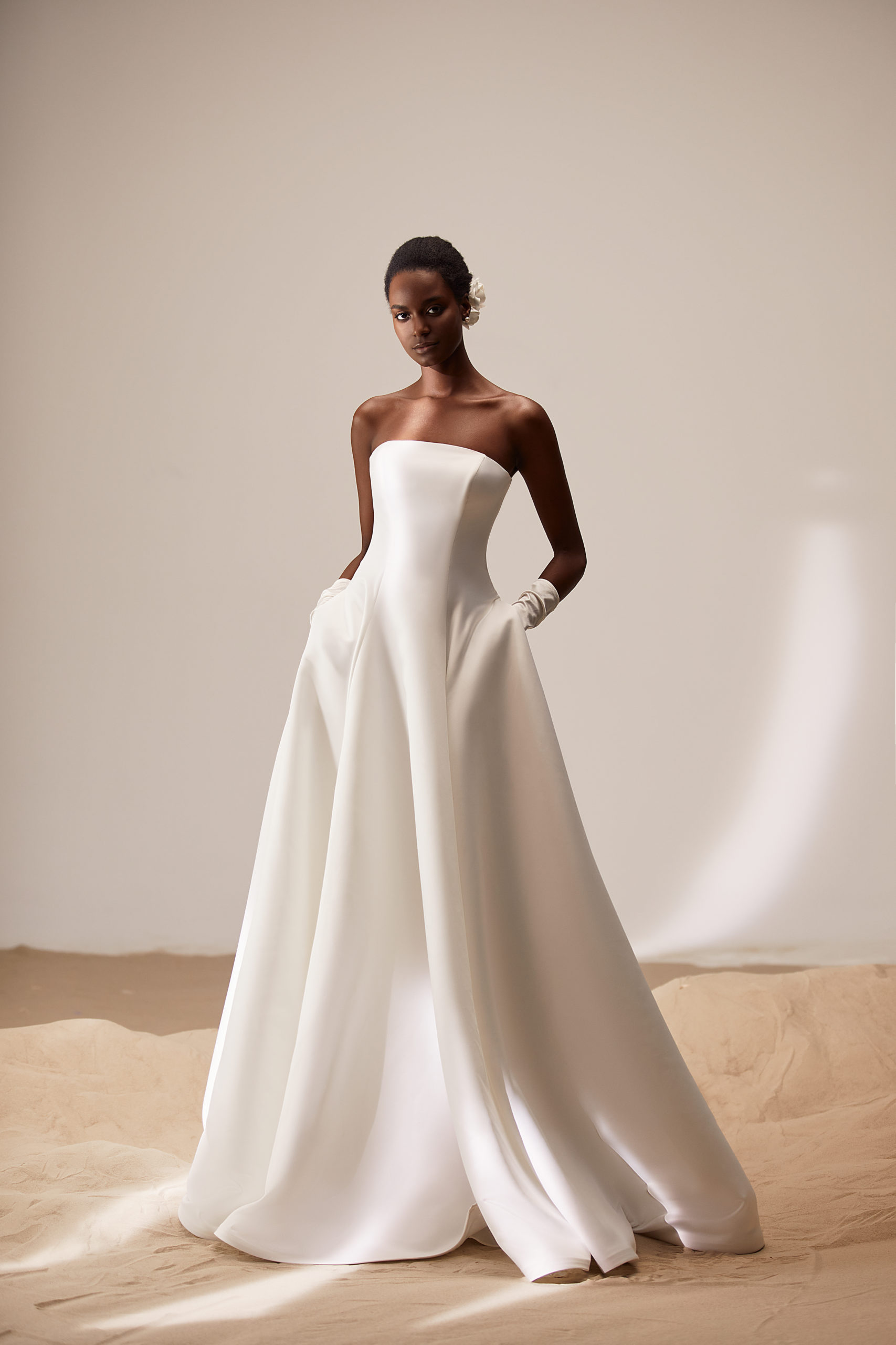 simonelle geneve boutique robe de mariée bustier classique satin blanc