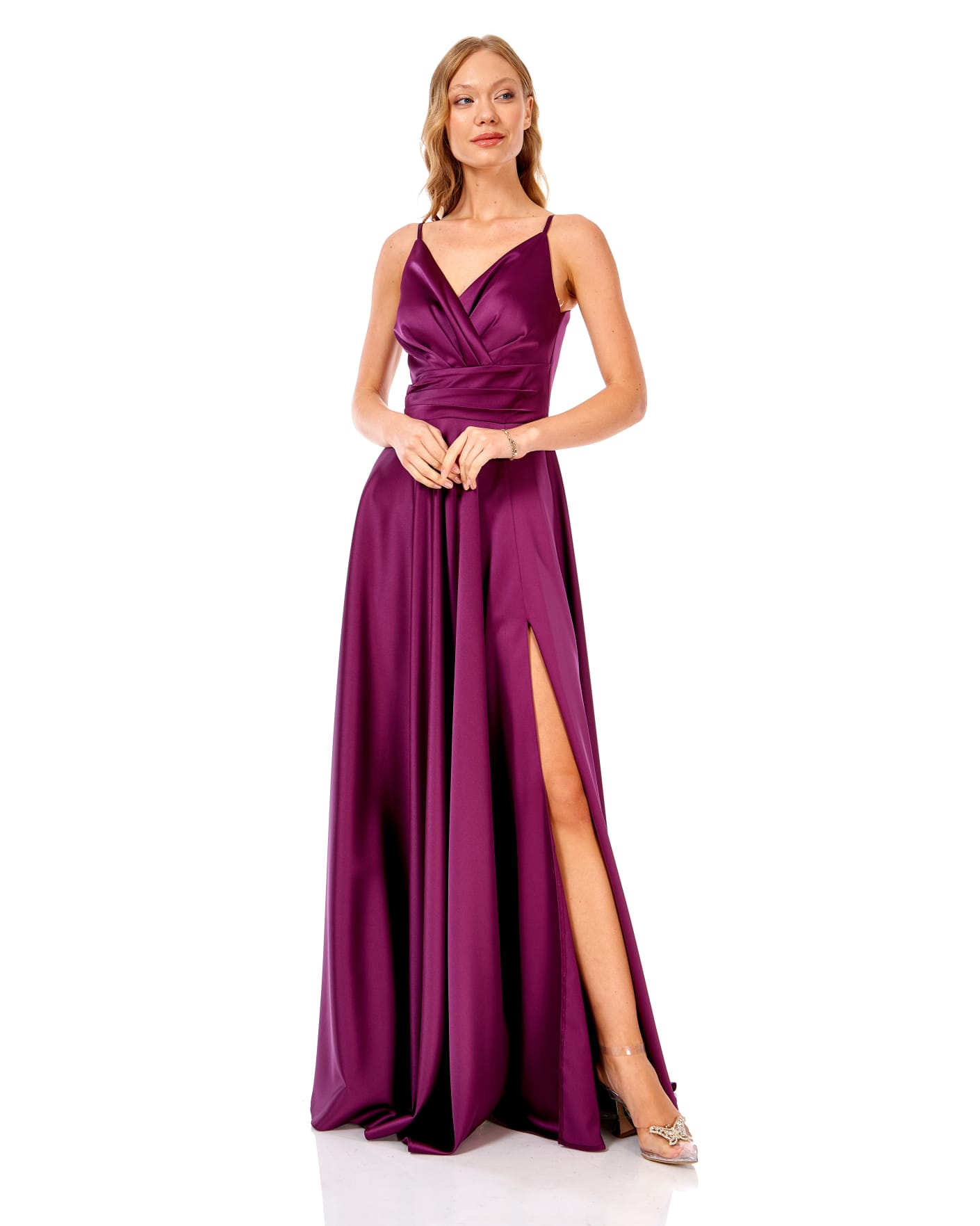 robe de demoiselle d'honneur Bourdeau wine violet aubergine automne cocktail mariage 2024