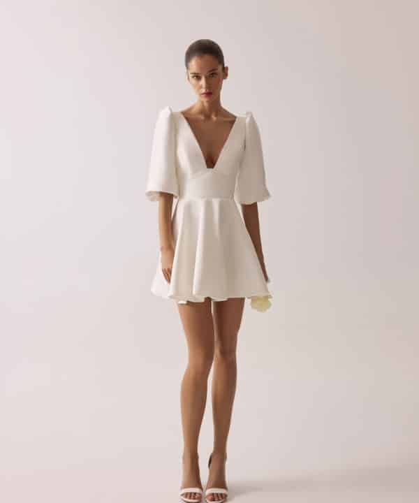 robe de mariée courte civile mariage civil geneve afterparty moderne